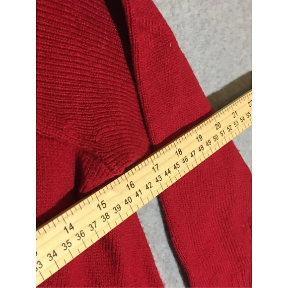 Womens Vintage Design365 Sweater Size Small Asymmetric Hem Acrylic Red Knit - Picture 2 of 4